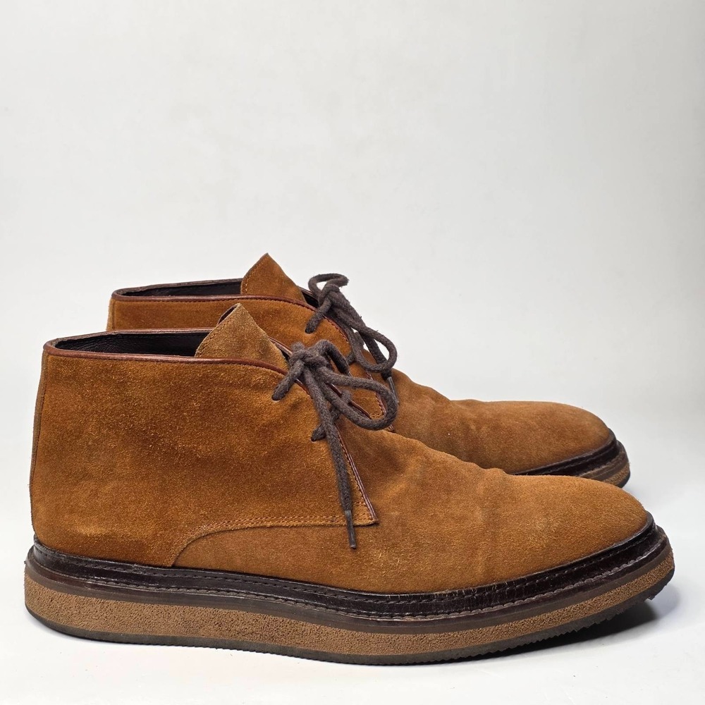 Divarese Men's Chuka Boots Men's Size 9 EU 42 Camel Brown Suede Lace Up‎ Shoes